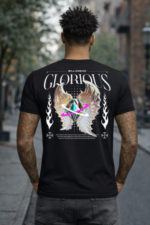 Star Wears Regular Siyah Tişört Tasarım 20