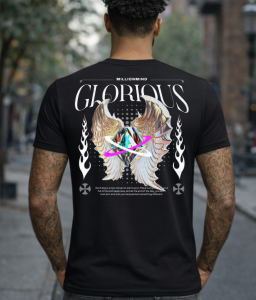 Star Wears Regular Siyah Tişört Tasarım 20