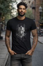 Star Wears Regular Siyah Tişört Tasarım 15