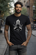 Star Wears Regular Siyah Tişört Tasarım 2